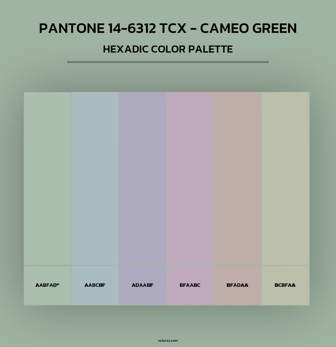 PANTONE 14-6312 TCX - Cameo Green - Hexadic Color Palette