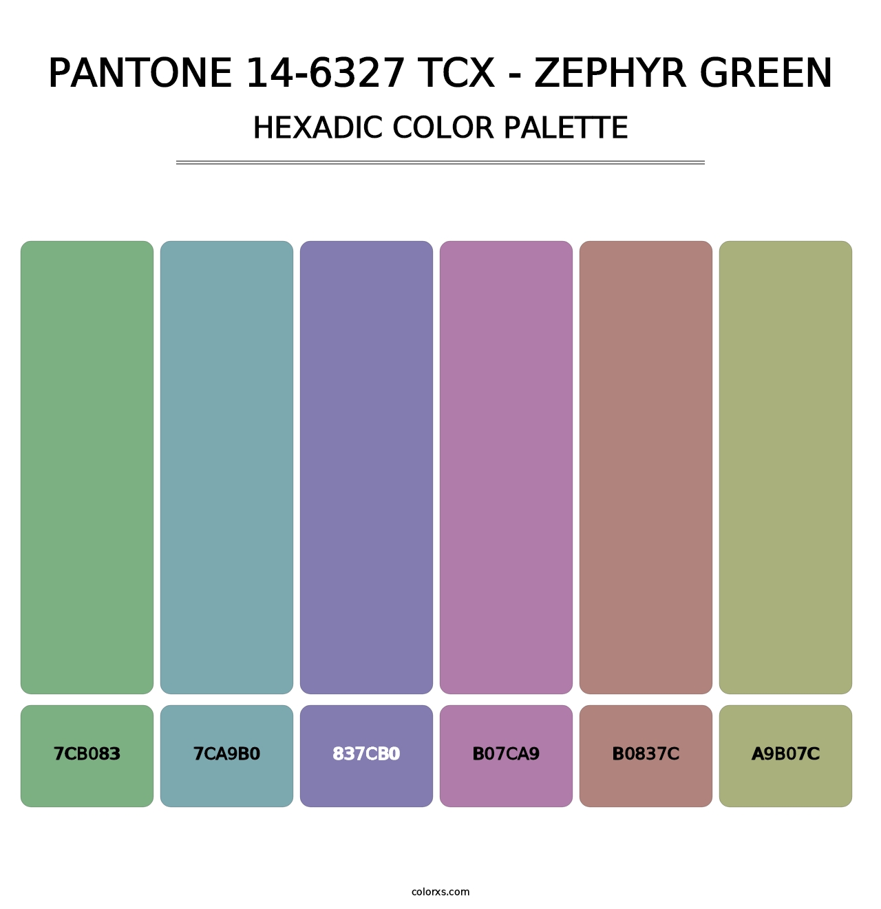 PANTONE 14-6327 TCX - Zephyr Green - Hexadic Color Palette
