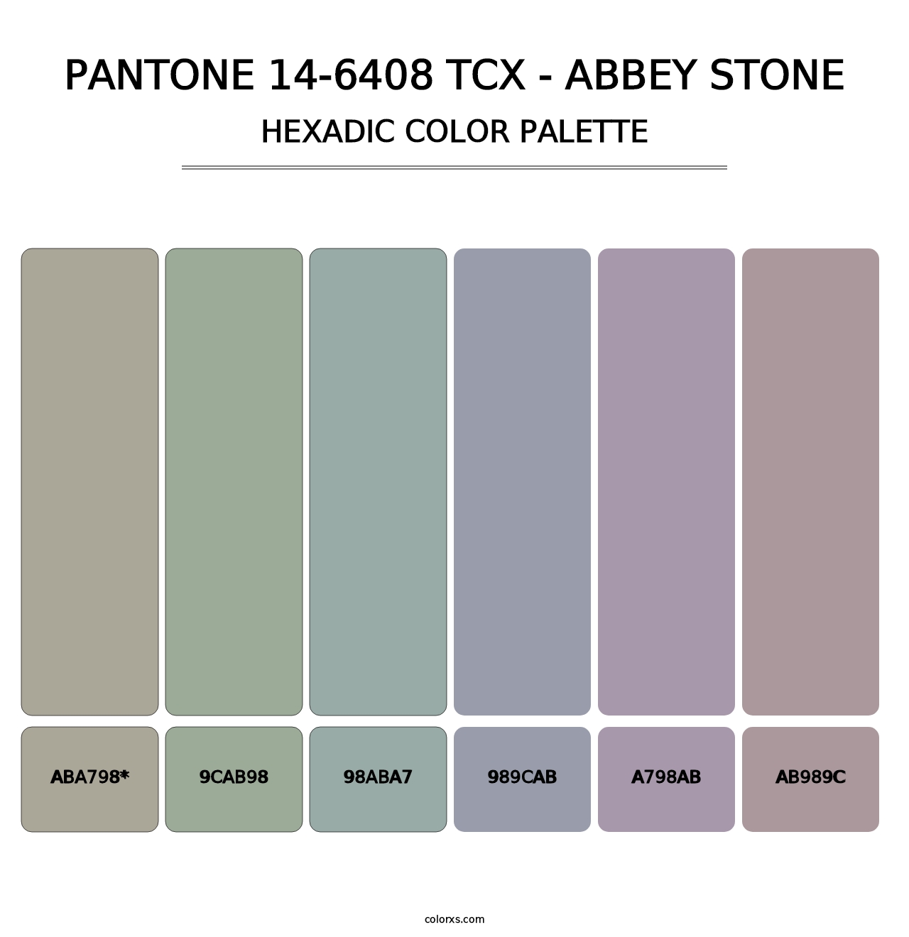 PANTONE 14-6408 TCX - Abbey Stone - Hexadic Color Palette