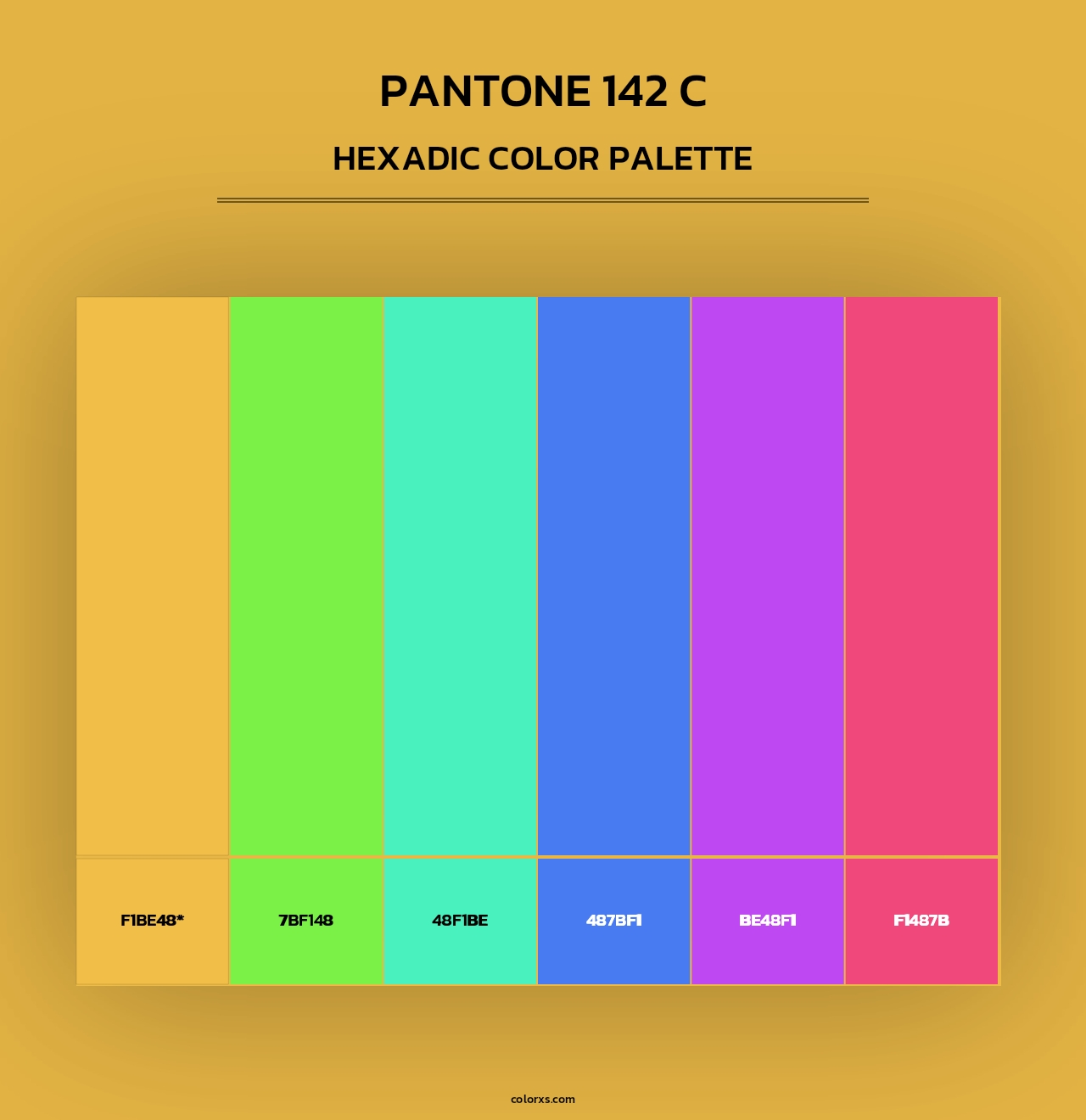 PANTONE 142 C - Hexadic Color Palette