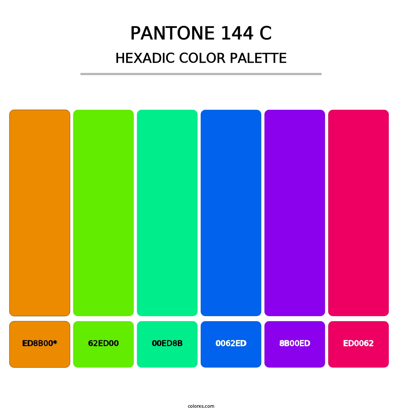 PANTONE 144 C - Hexadic Color Palette