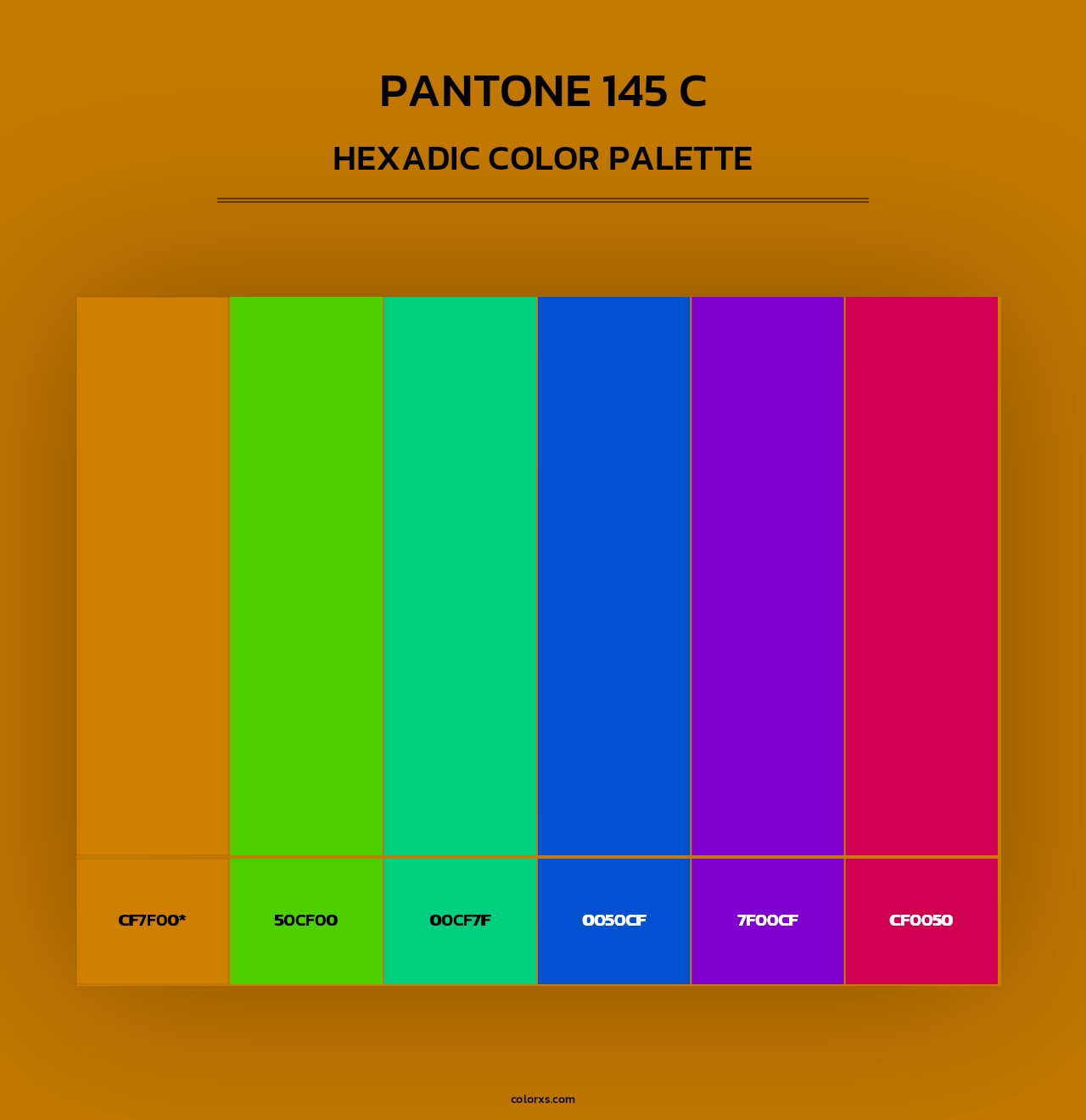 PANTONE 145 C - Hexadic Color Palette