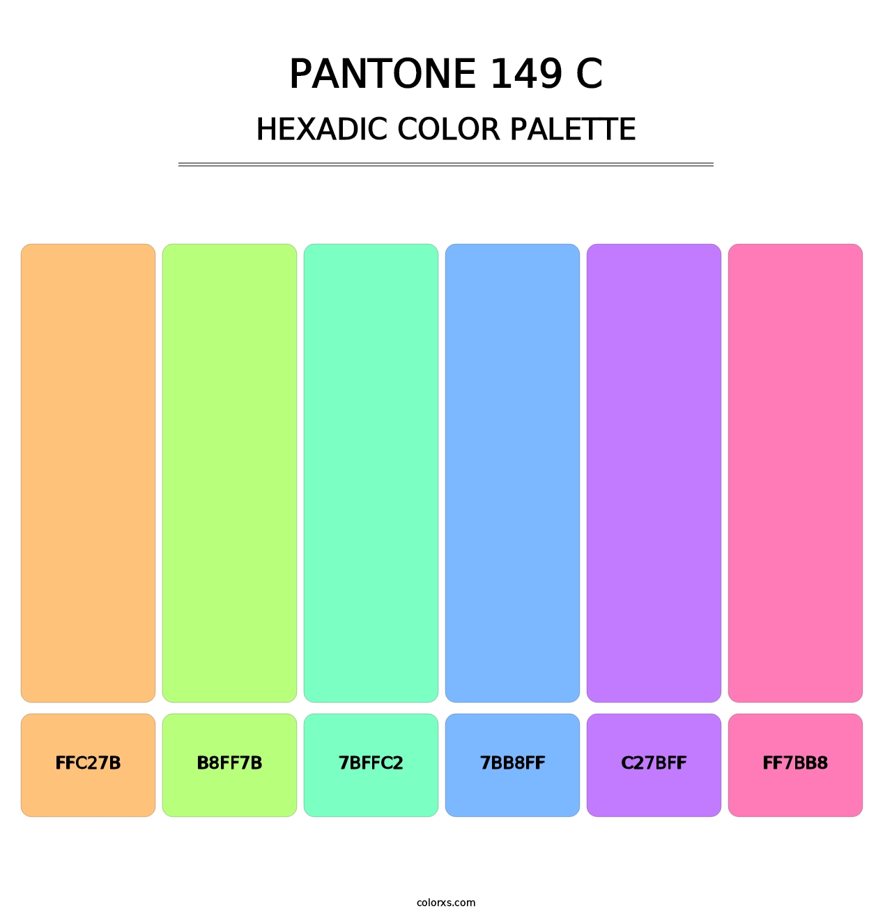 PANTONE 149 C - Hexadic Color Palette
