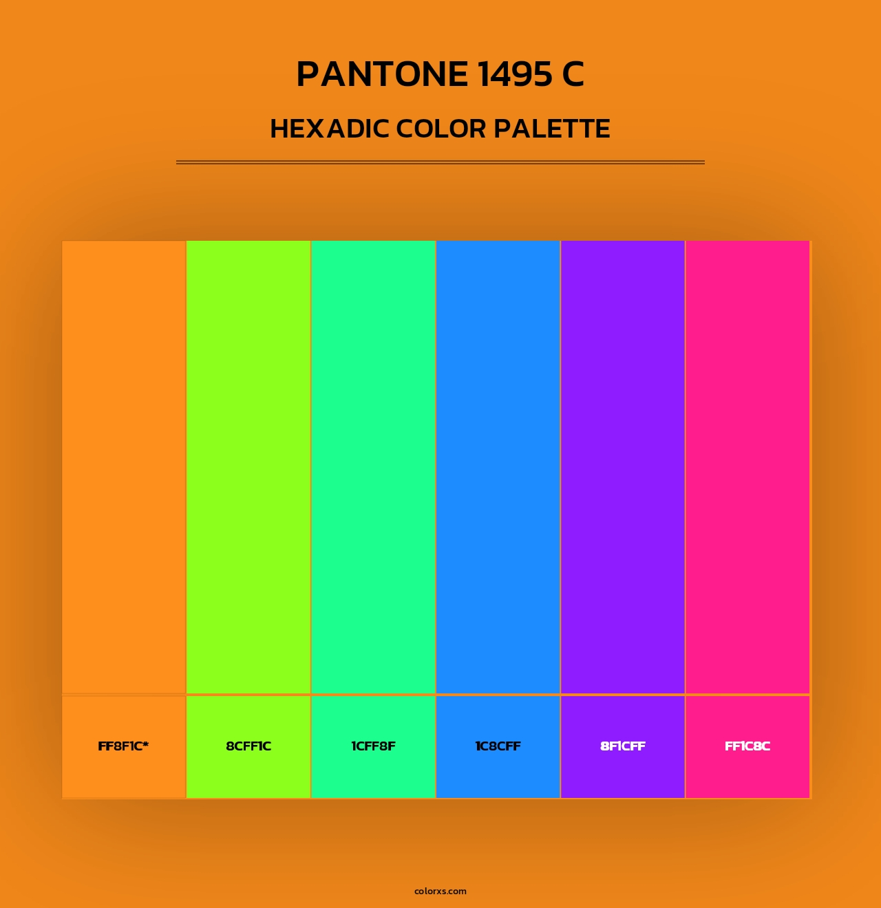 PANTONE 1495 C - Hexadic Color Palette
