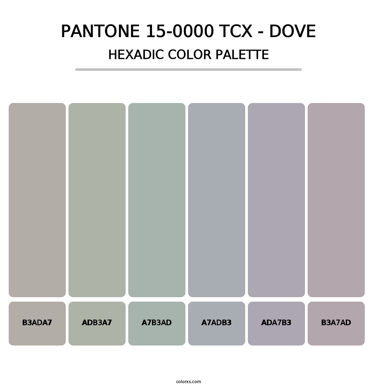 PANTONE 15-0000 TCX - Dove - Hexadic Color Palette
