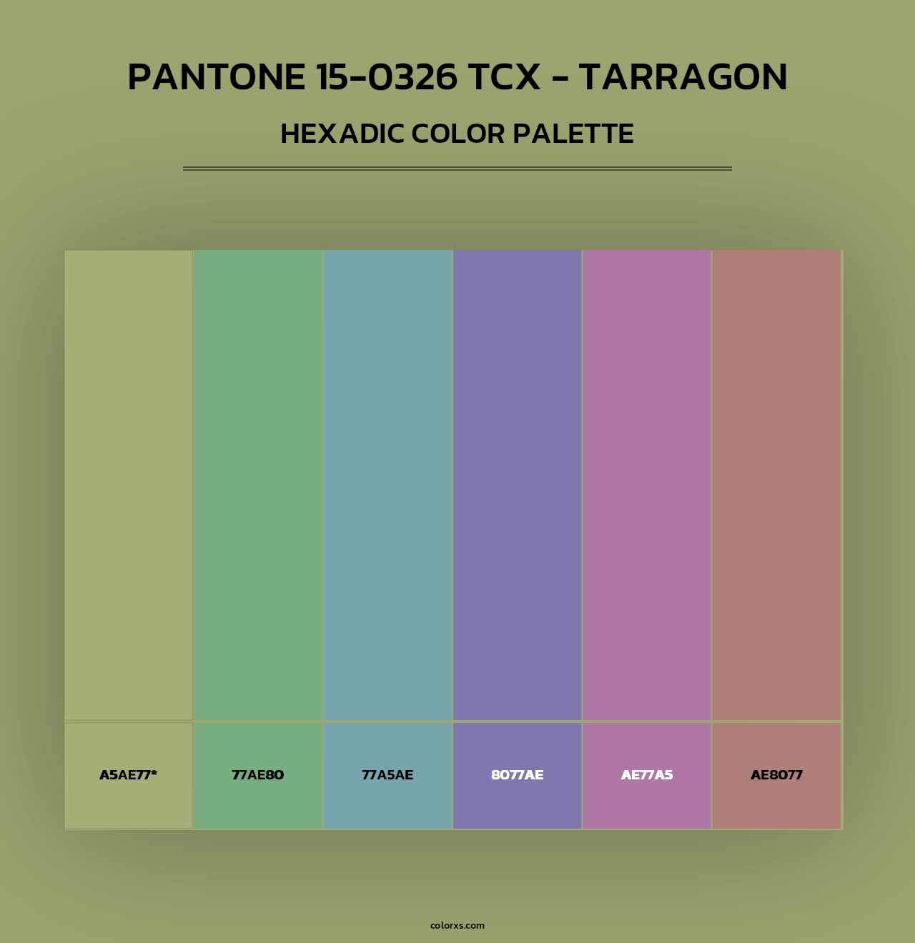 Pantone 15-0326 TCX - Tarragon - Hexadic Color Palette