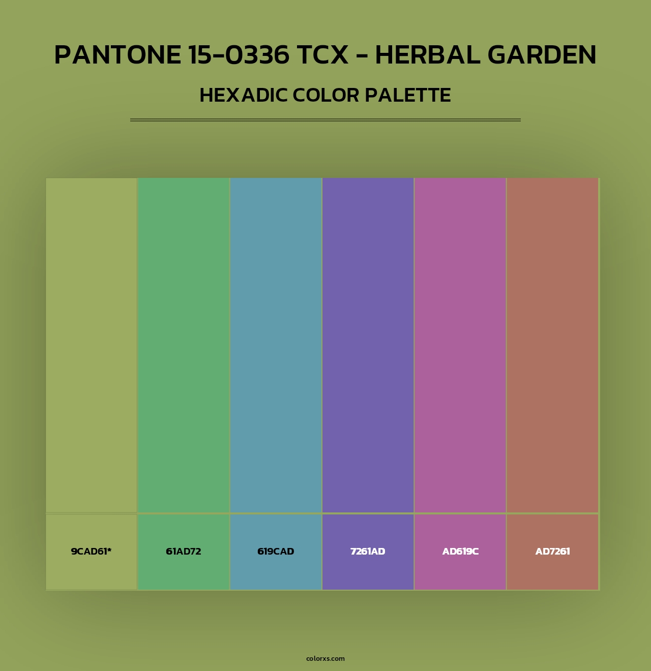 PANTONE 15-0336 TCX - Herbal Garden - Hexadic Color Palette