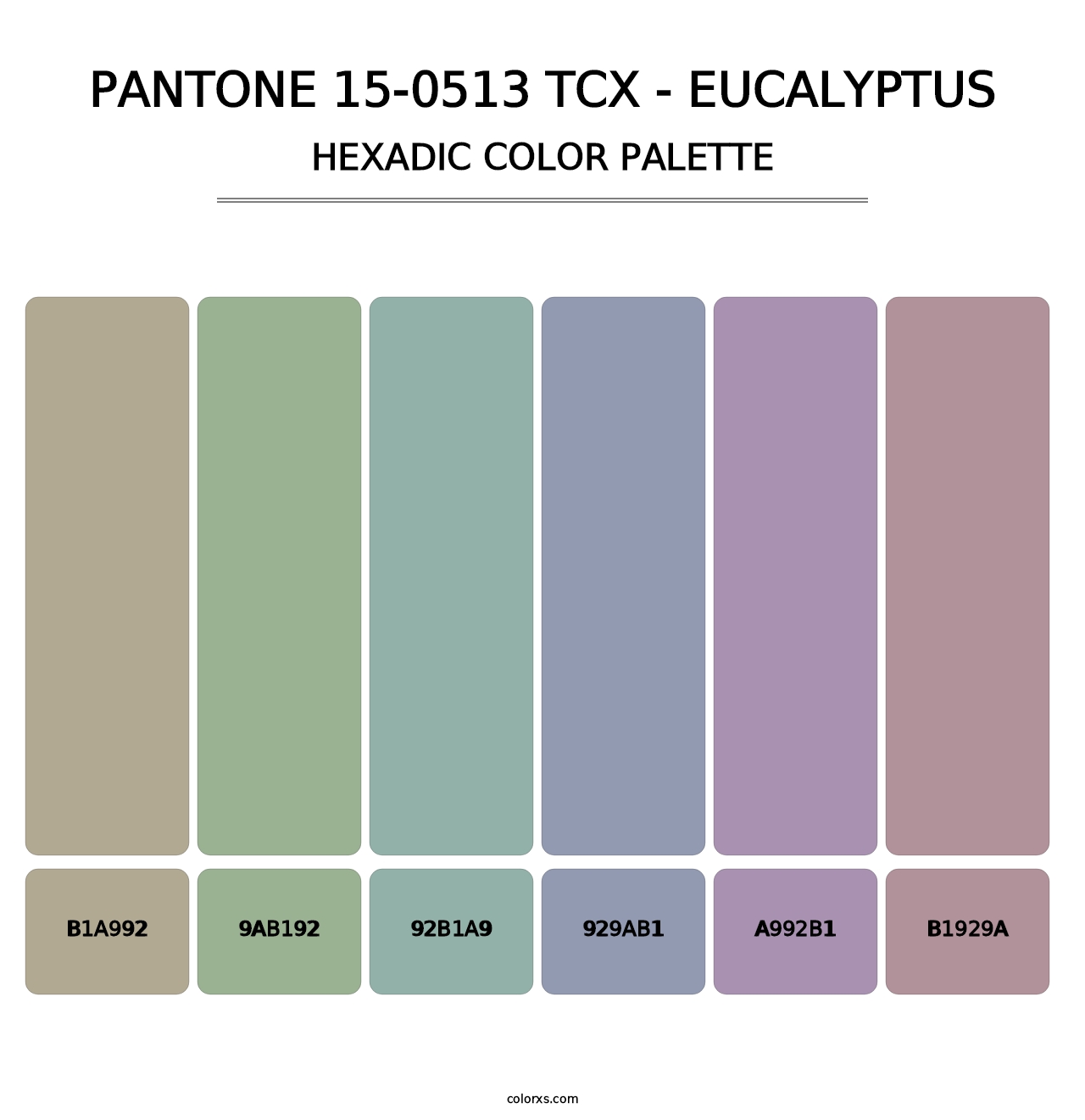 PANTONE 15-0513 TCX - Eucalyptus - Hexadic Color Palette