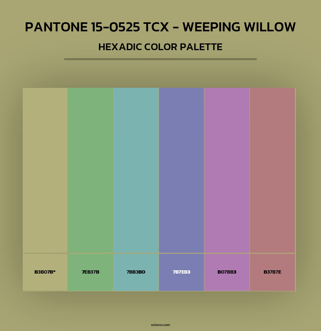Pantone 15-0525 TCX - Weeping Willow - Hexadic Color Palette