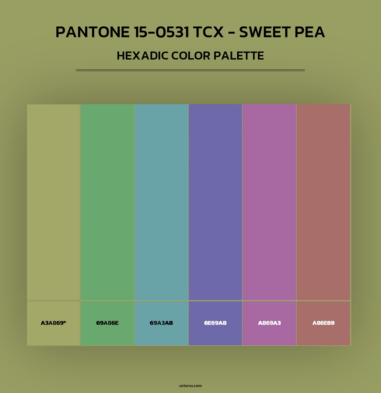 PANTONE 15-0531 TCX - Sweet Pea - Hexadic Color Palette