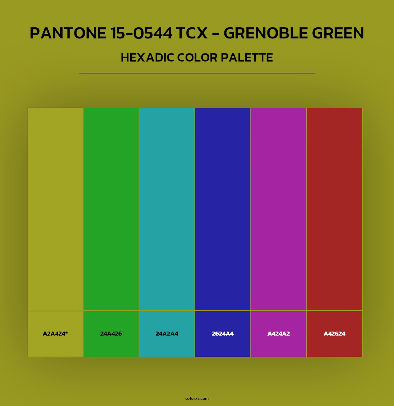 PANTONE 15-0544 TCX - Grenoble Green - Hexadic Color Palette