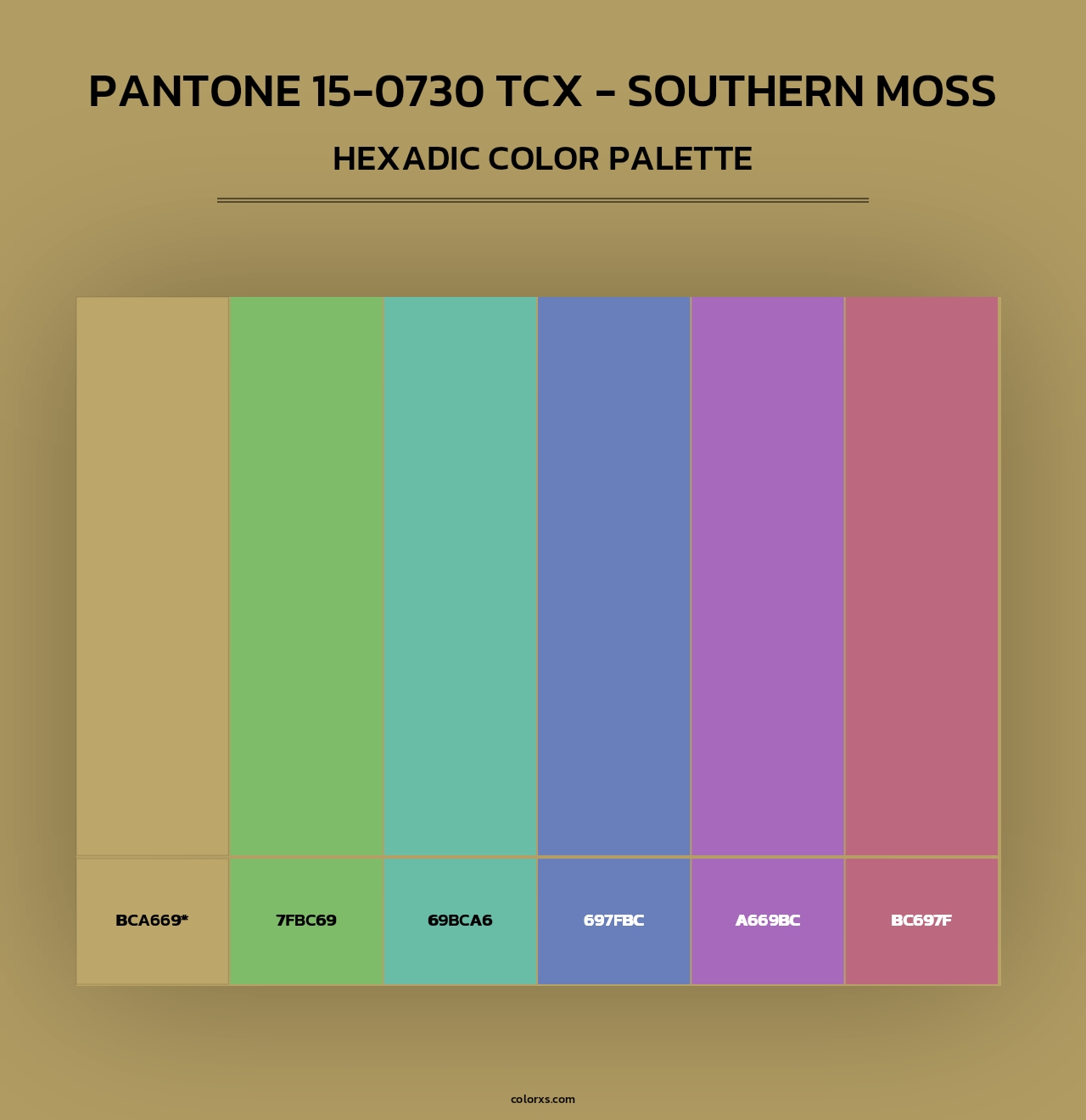 PANTONE 15-0730 TCX - Southern Moss - Hexadic Color Palette