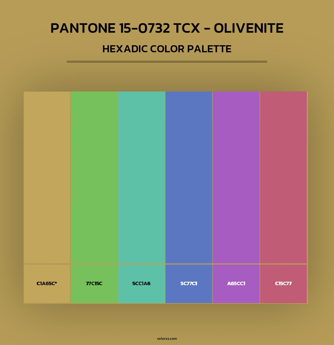 PANTONE 15-0732 TCX - Olivenite - Hexadic Color Palette