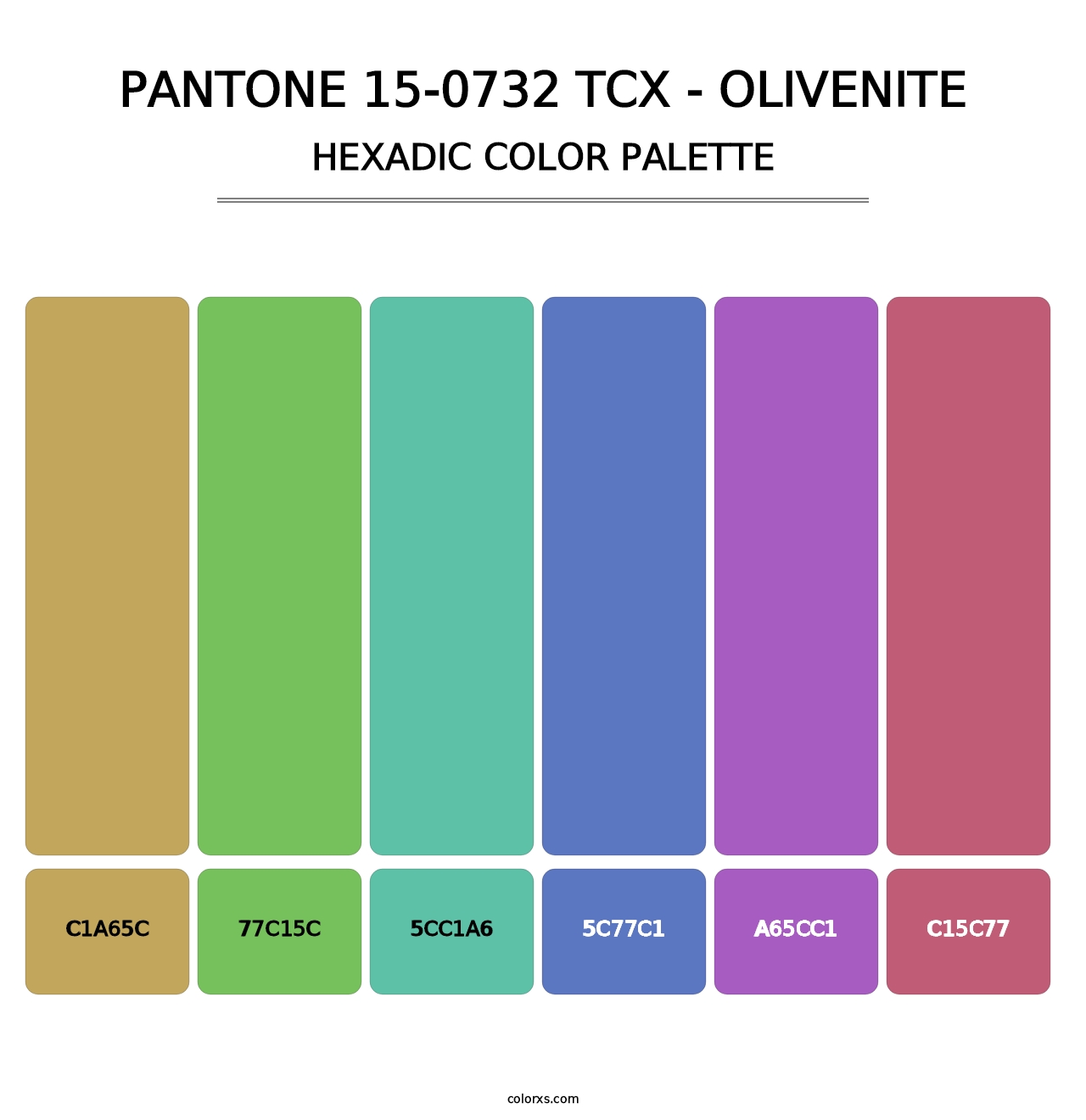 PANTONE 15-0732 TCX - Olivenite - Hexadic Color Palette