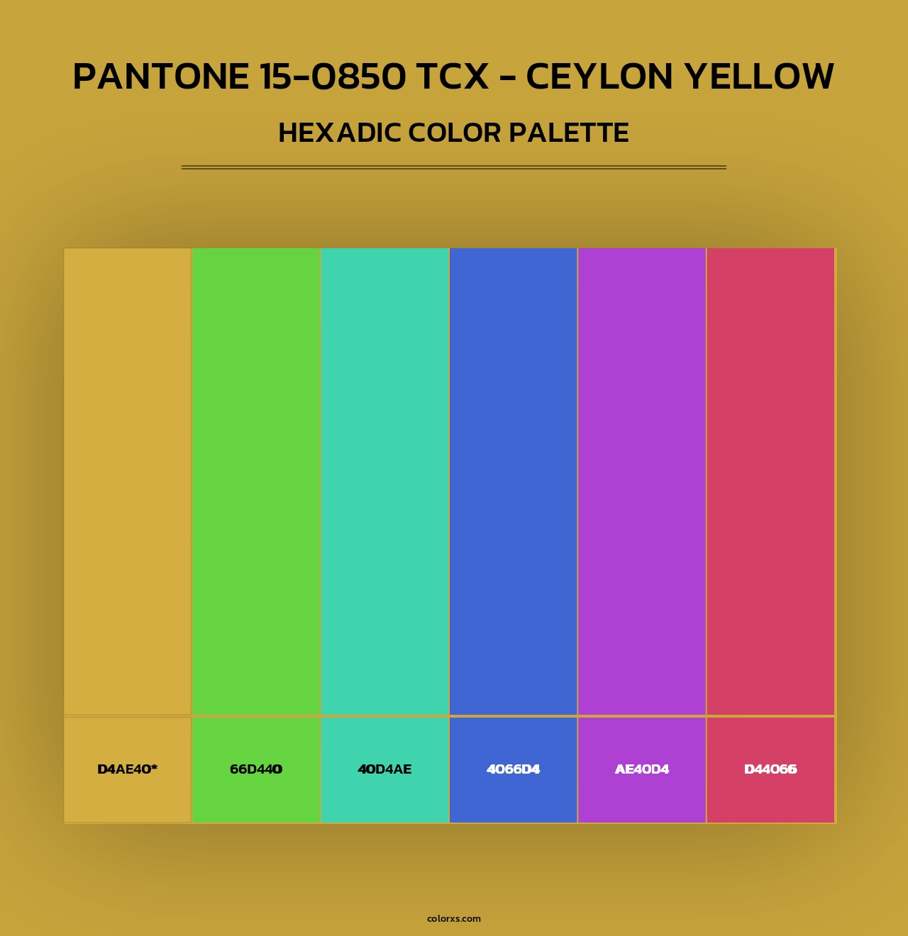PANTONE 15-0850 TCX - Ceylon Yellow - Hexadic Color Palette