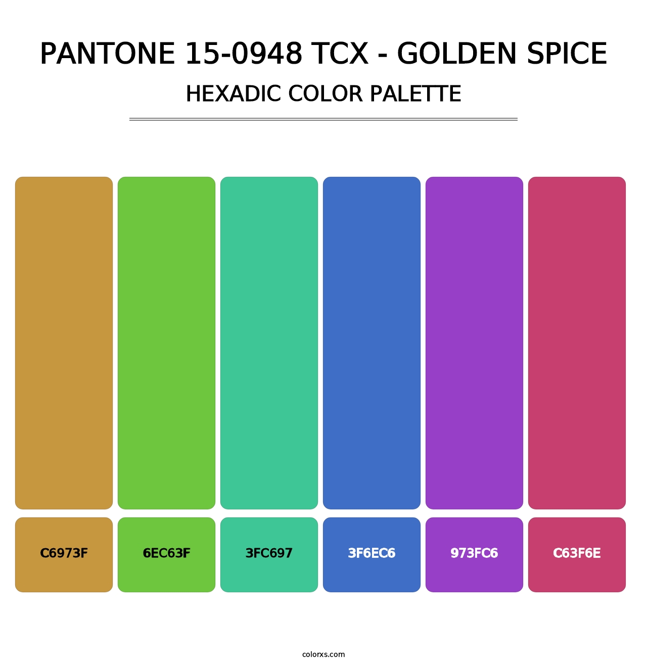 PANTONE 15-0948 TCX - Golden Spice - Hexadic Color Palette