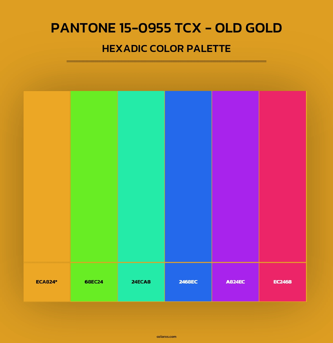 PANTONE 15-0955 TCX - Old Gold - Hexadic Color Palette