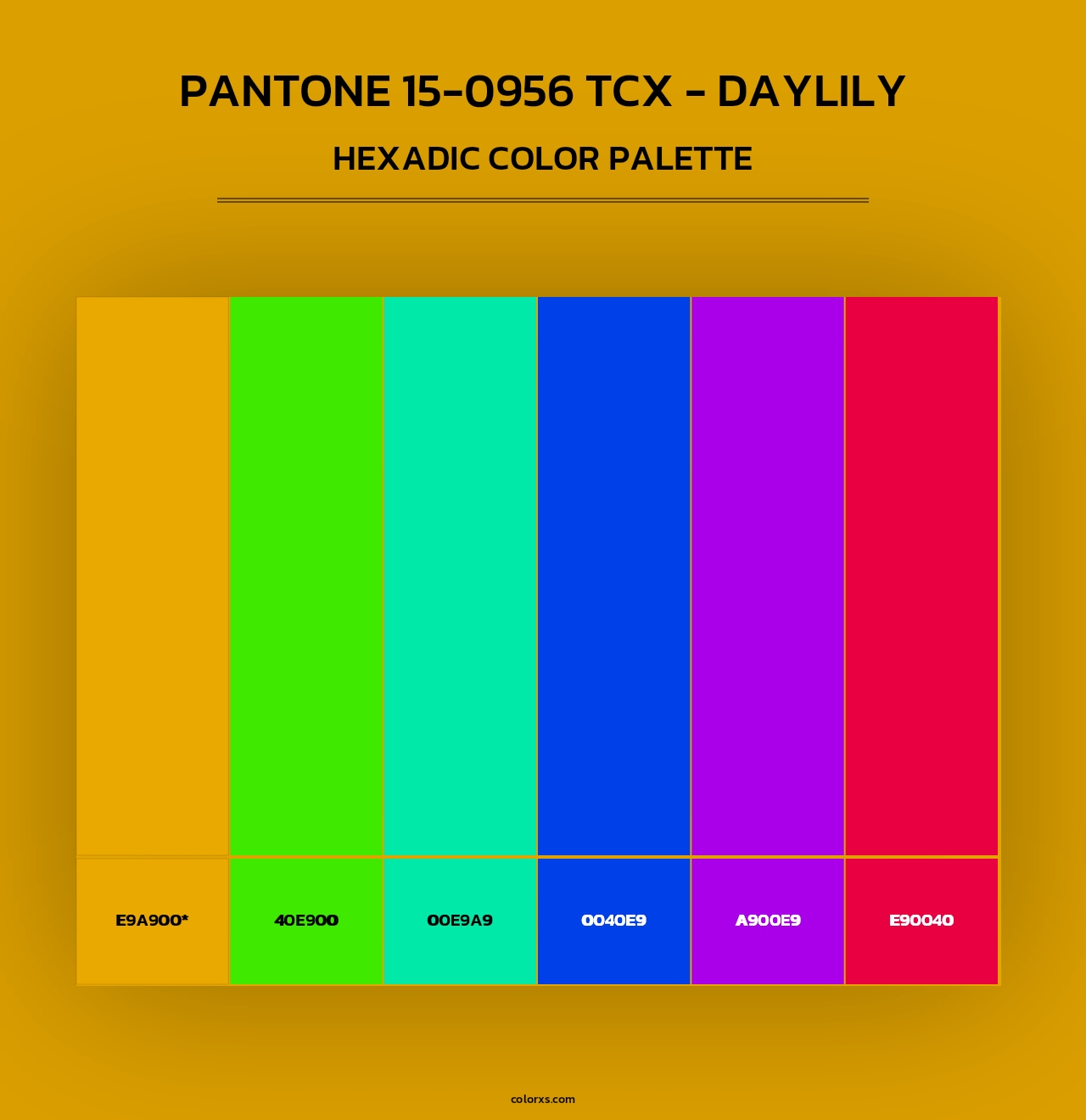 Pantone 15-0956 TCX - Daylily - Hexadic Color Palette