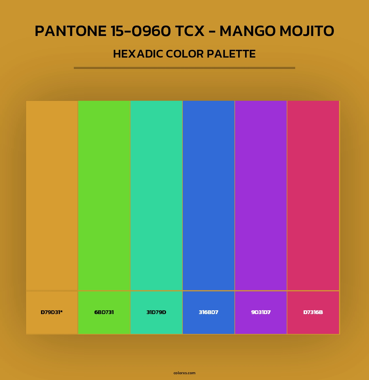 Pantone 15-0960 TCX - Mango Mojito - Hexadic Color Palette