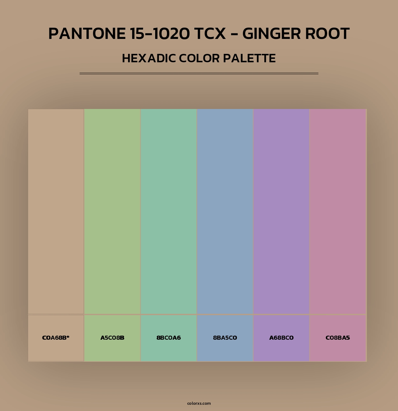 PANTONE 15-1020 TCX - Ginger Root - Hexadic Color Palette