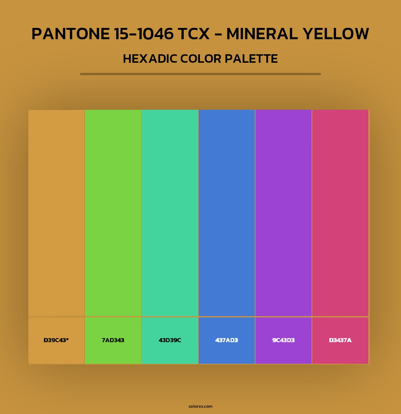 PANTONE 15-1046 TCX - Mineral Yellow - Hexadic Color Palette