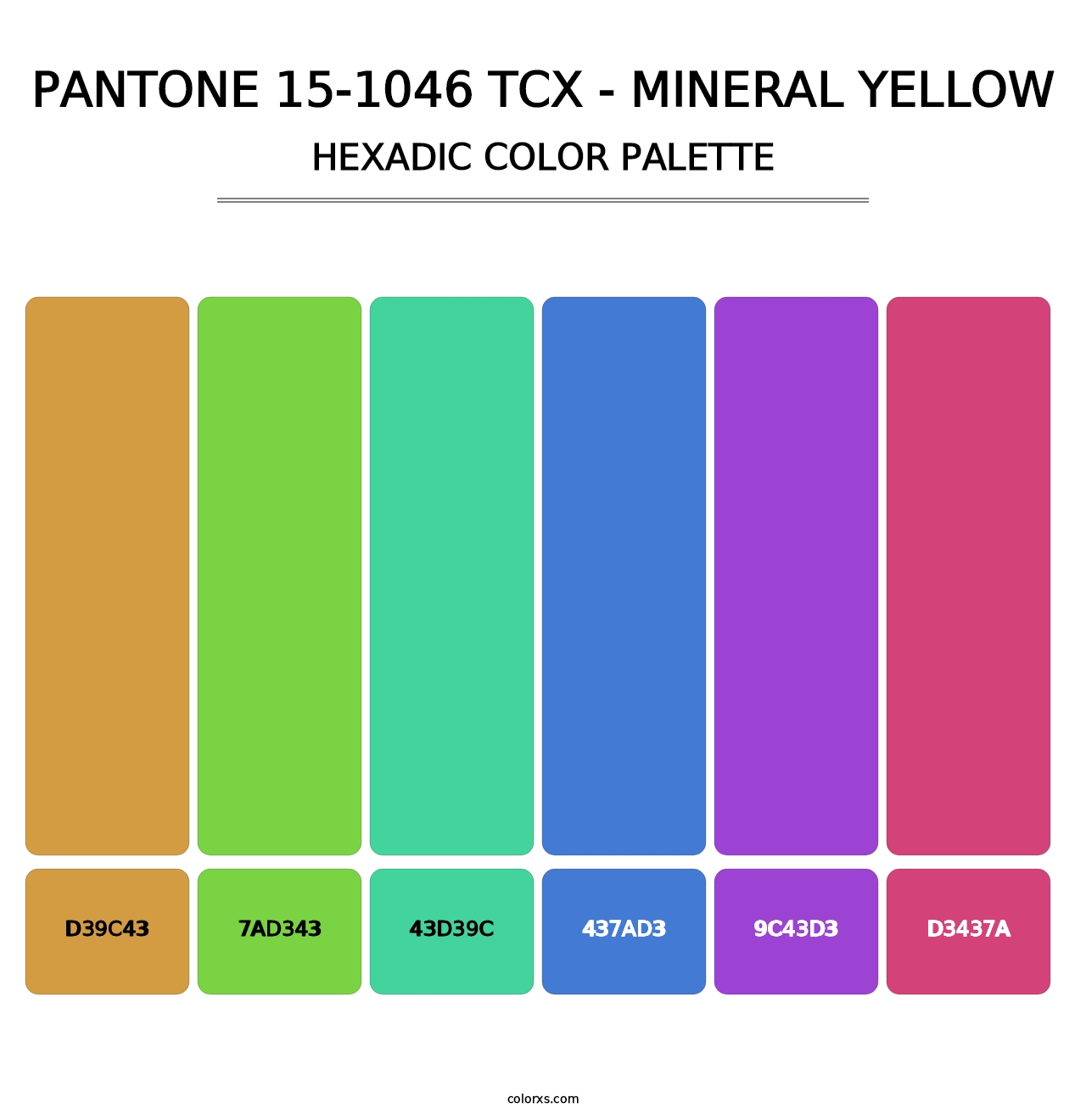 PANTONE 15-1046 TCX - Mineral Yellow - Hexadic Color Palette