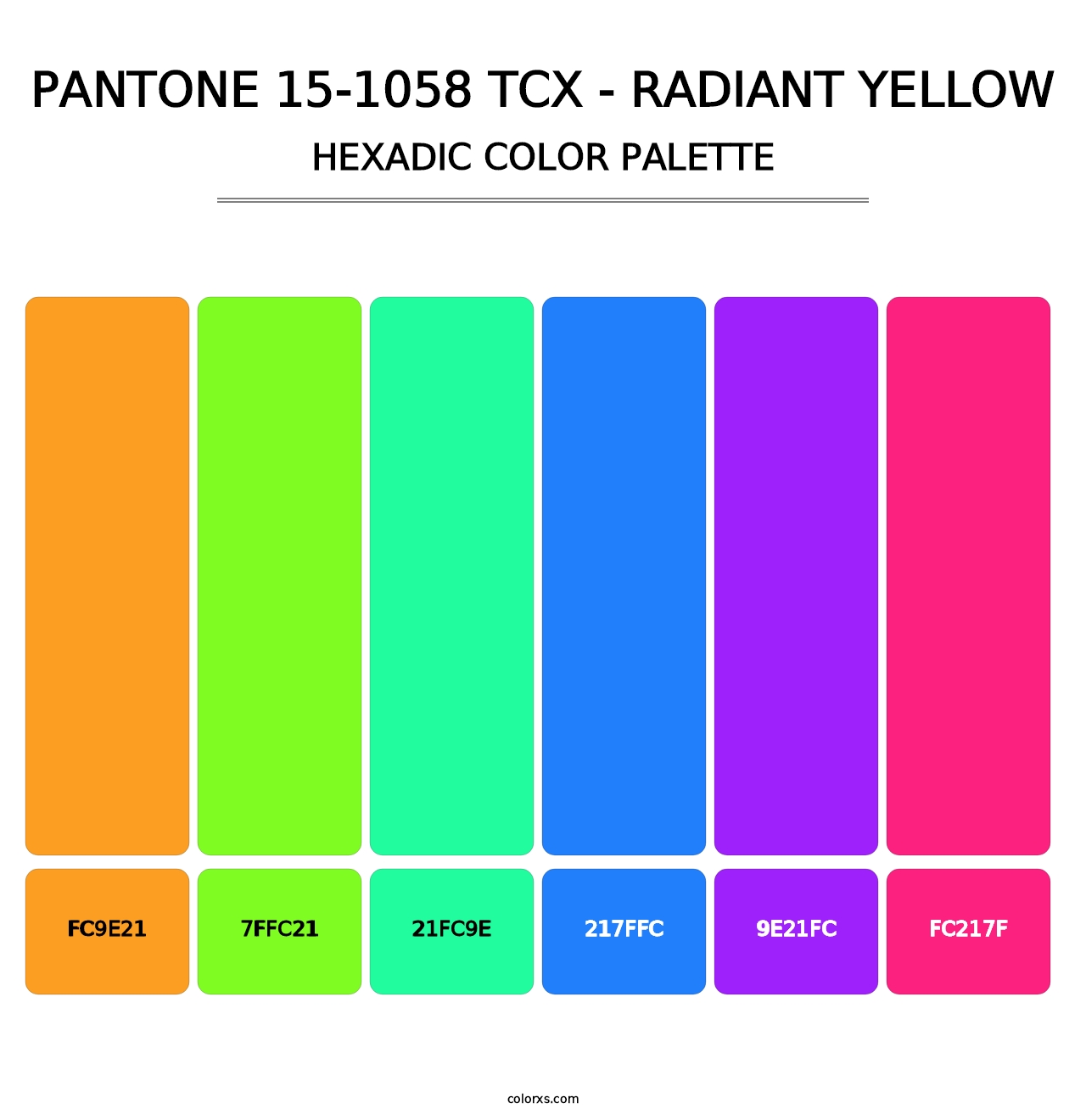 PANTONE 15-1058 TCX - Radiant Yellow - Hexadic Color Palette