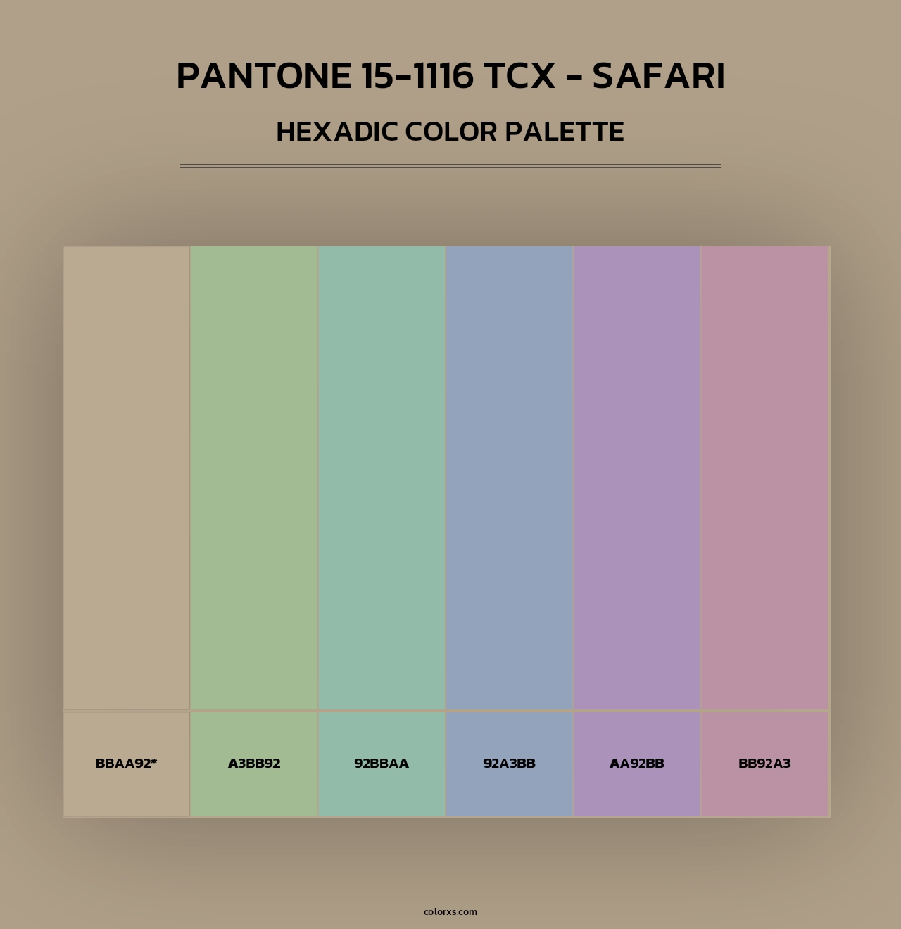 PANTONE 15-1116 TCX - Safari - Hexadic Color Palette