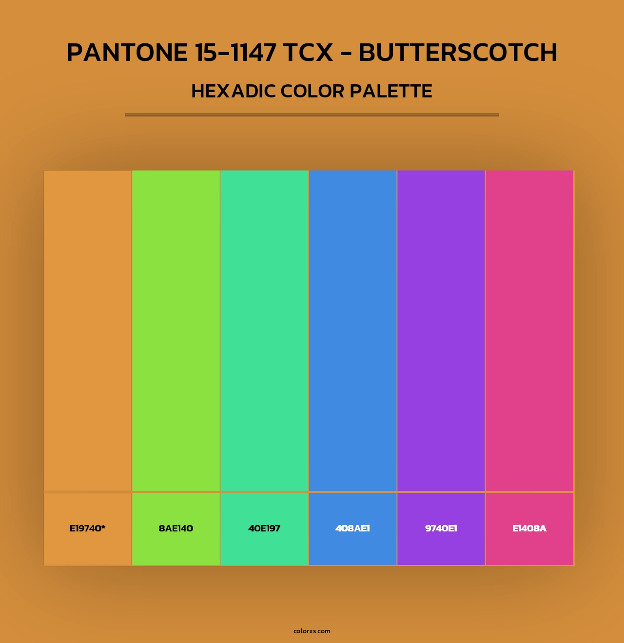 Pantone 15-1147 TCX - Butterscotch - Hexadic Color Palette