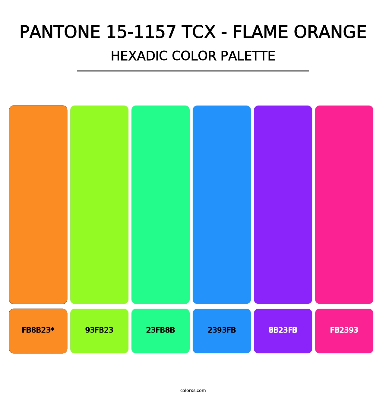 PANTONE 15-1157 TCX - Flame Orange - Hexadic Color Palette