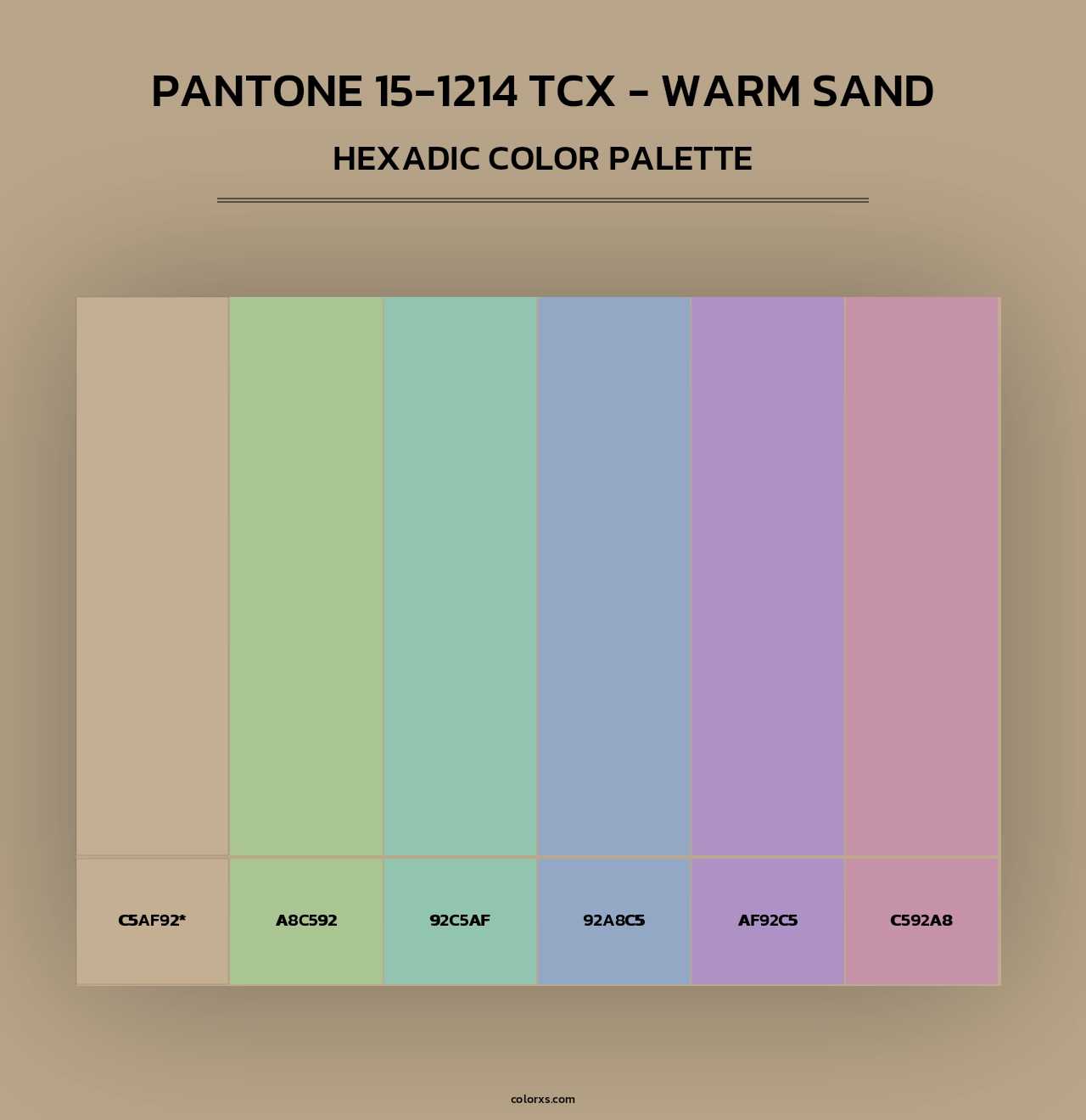 PANTONE 15-1214 TCX - Warm Sand - Hexadic Color Palette
