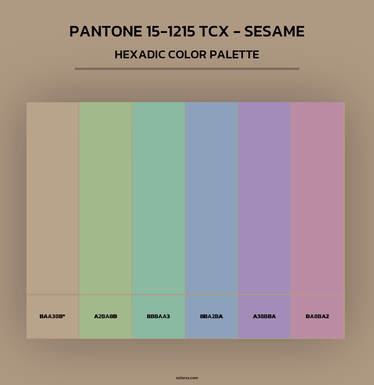 PANTONE 15-1215 TCX - Sesame - Hexadic Color Palette