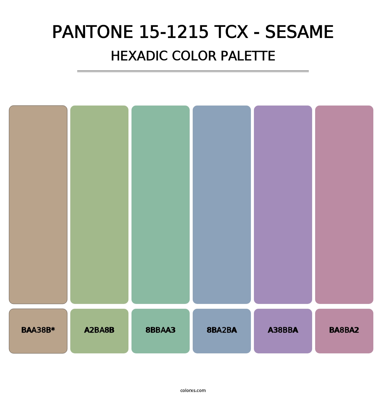 PANTONE 15-1215 TCX - Sesame - Hexadic Color Palette