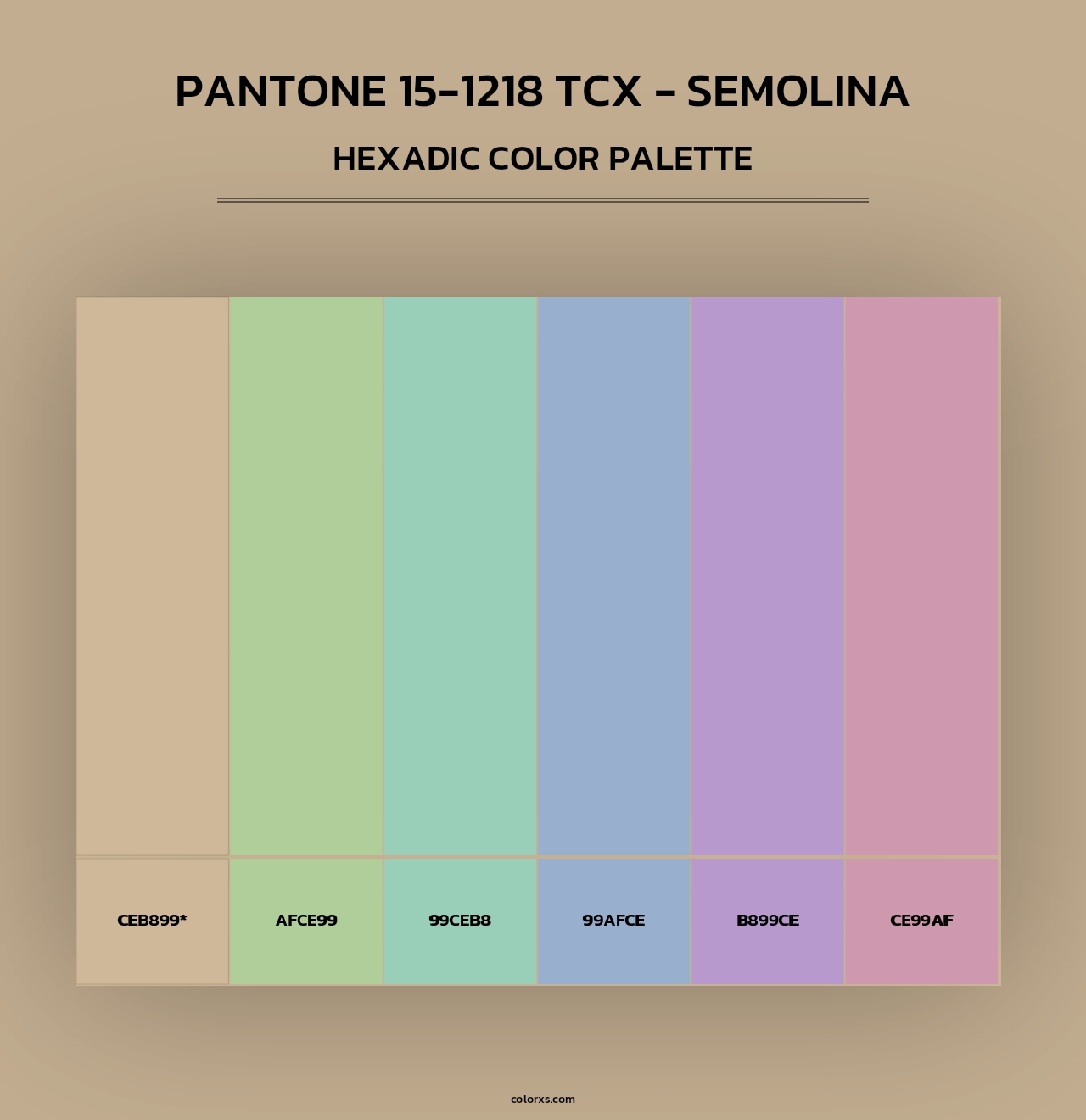 PANTONE 15-1218 TCX - Semolina - Hexadic Color Palette