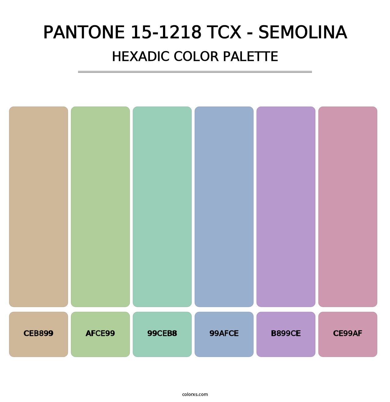 PANTONE 15-1218 TCX - Semolina - Hexadic Color Palette