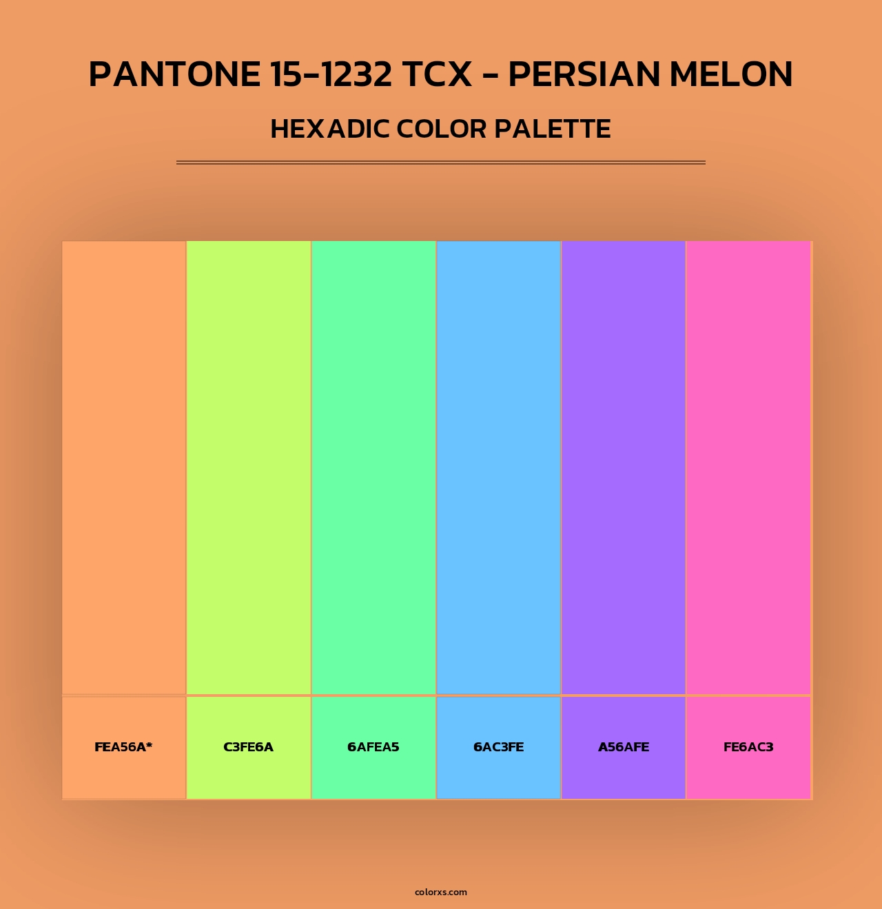 PANTONE 15-1232 TCX - Persian Melon - Hexadic Color Palette