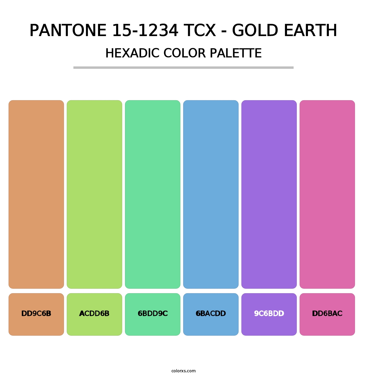 PANTONE 15-1234 TCX - Gold Earth - Hexadic Color Palette