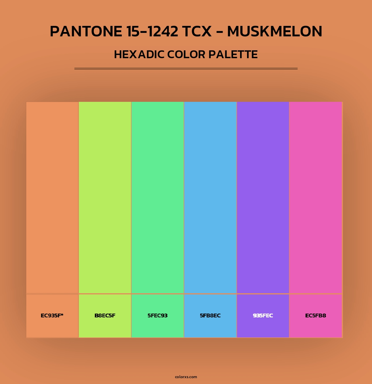 Pantone 15-1242 TCX - Muskmelon - Hexadic Color Palette