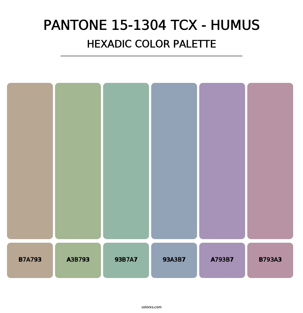 PANTONE 15-1304 TCX - Humus - Hexadic Color Palette