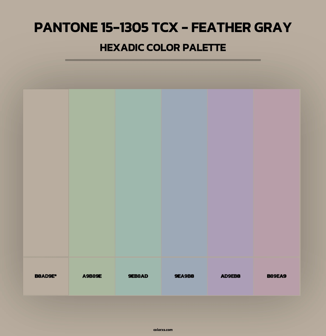 PANTONE 15-1305 TCX - Feather Gray - Hexadic Color Palette