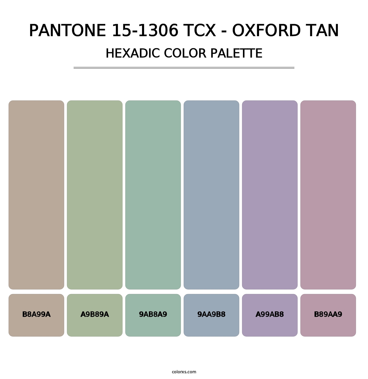 PANTONE 15-1306 TCX - Oxford Tan - Hexadic Color Palette