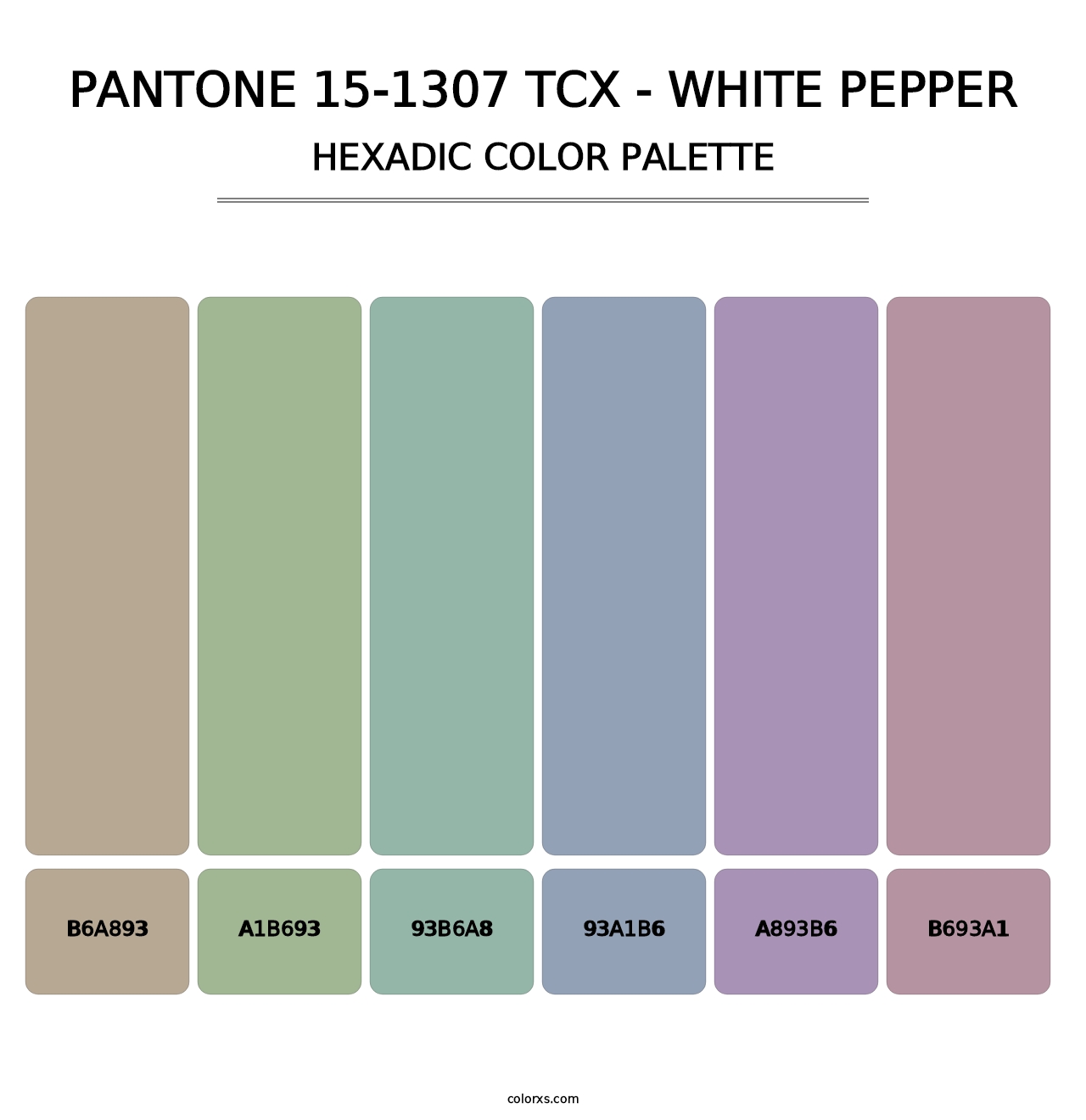 PANTONE 15-1307 TCX - White Pepper - Hexadic Color Palette
