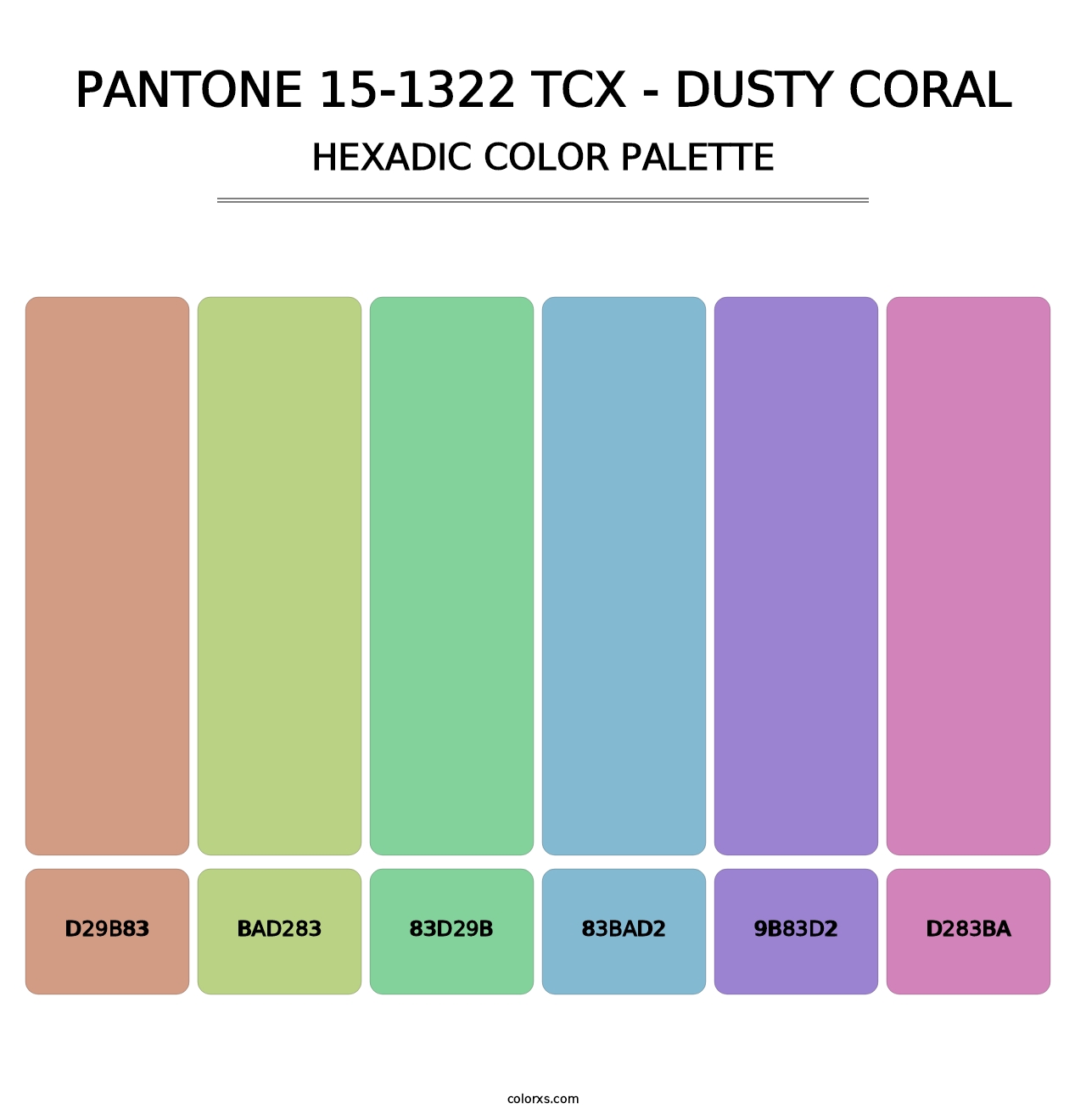 PANTONE 15-1322 TCX - Dusty Coral - Hexadic Color Palette