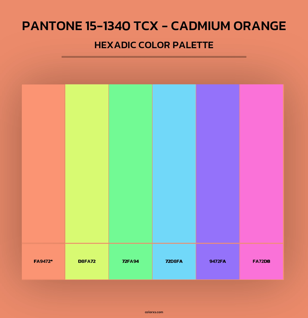 PANTONE 15-1340 TCX - Cadmium Orange - Hexadic Color Palette