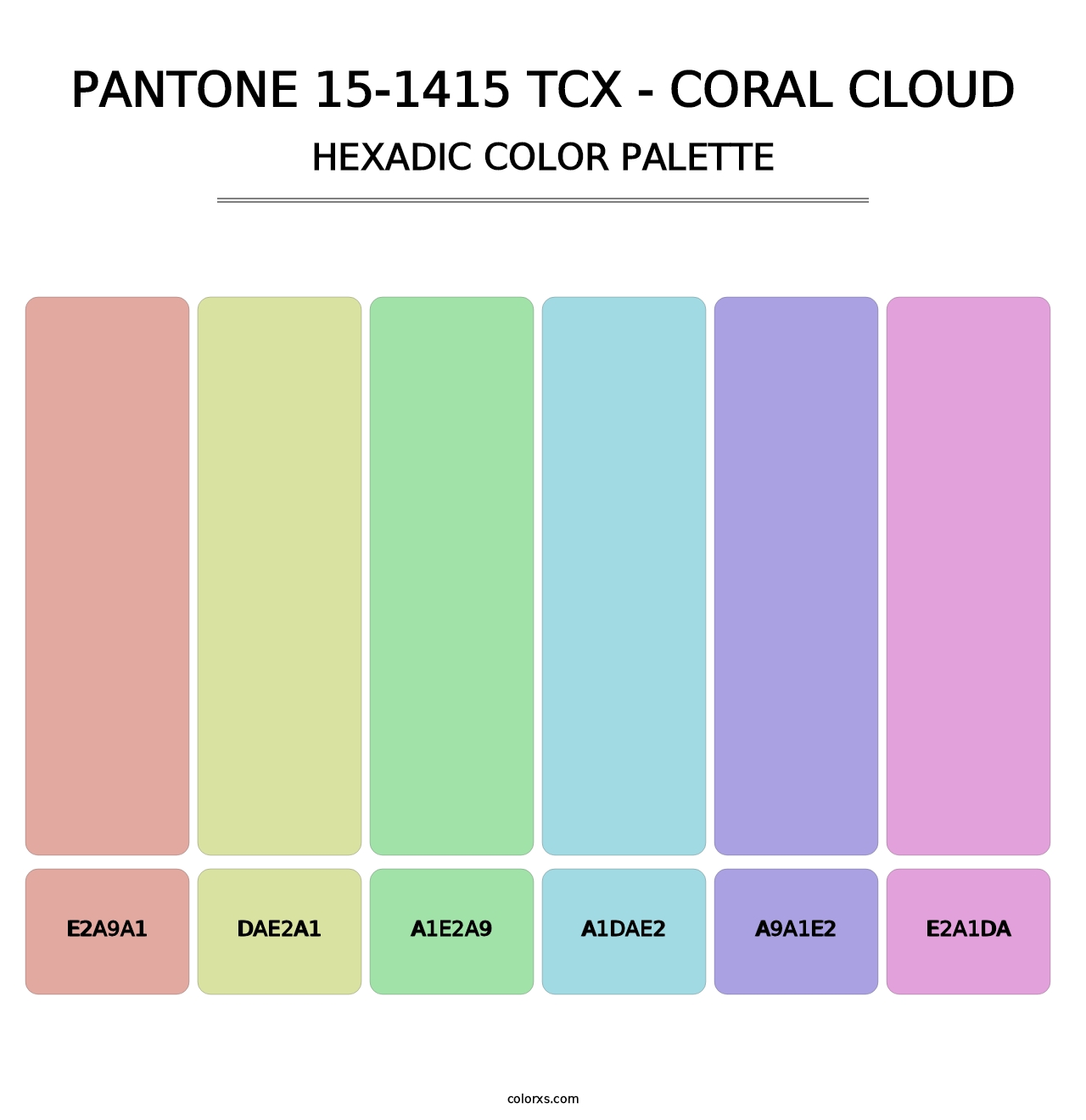PANTONE 15-1415 TCX - Coral Cloud - Hexadic Color Palette