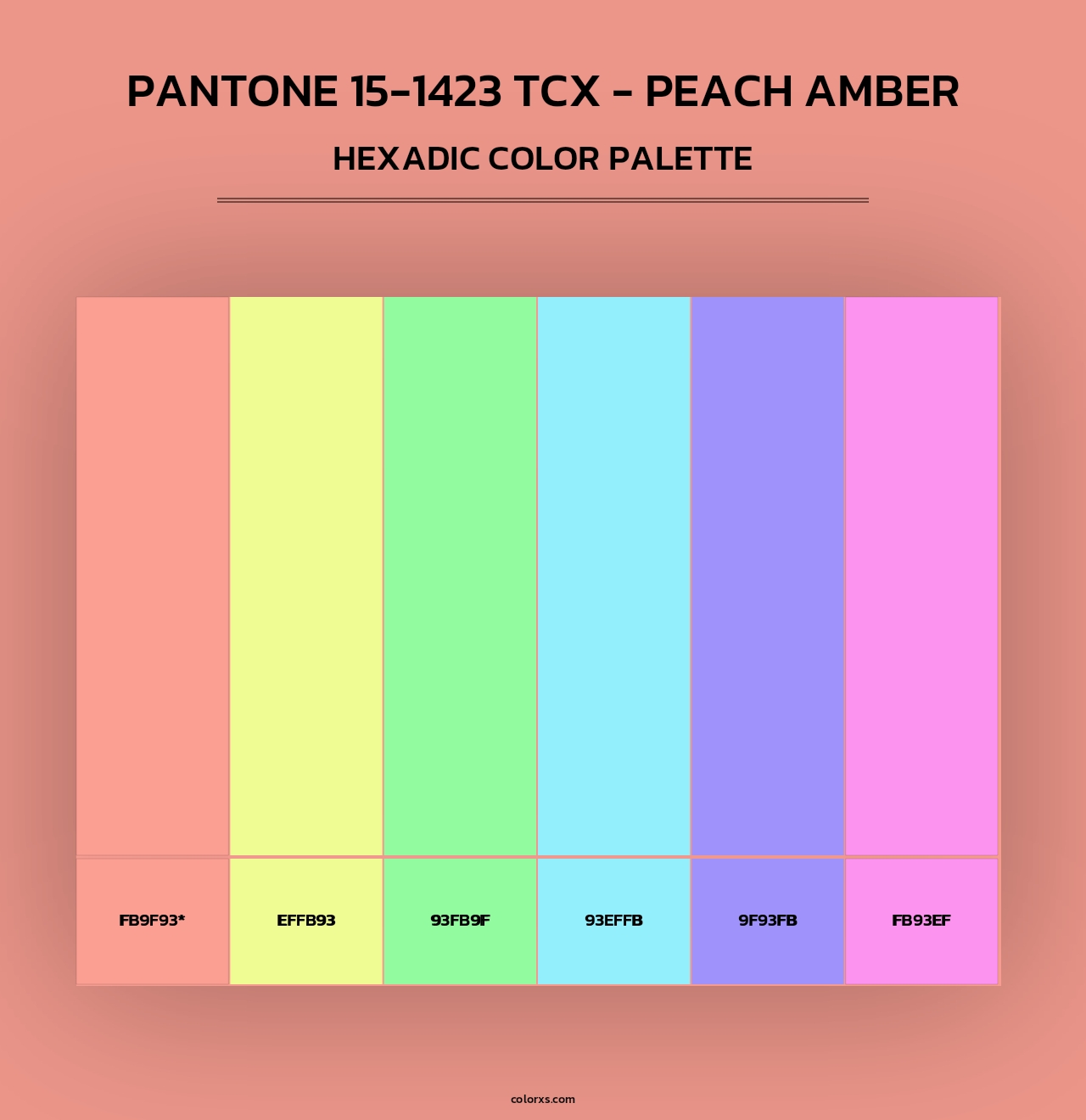 PANTONE 15-1423 TCX - Peach Amber - Hexadic Color Palette