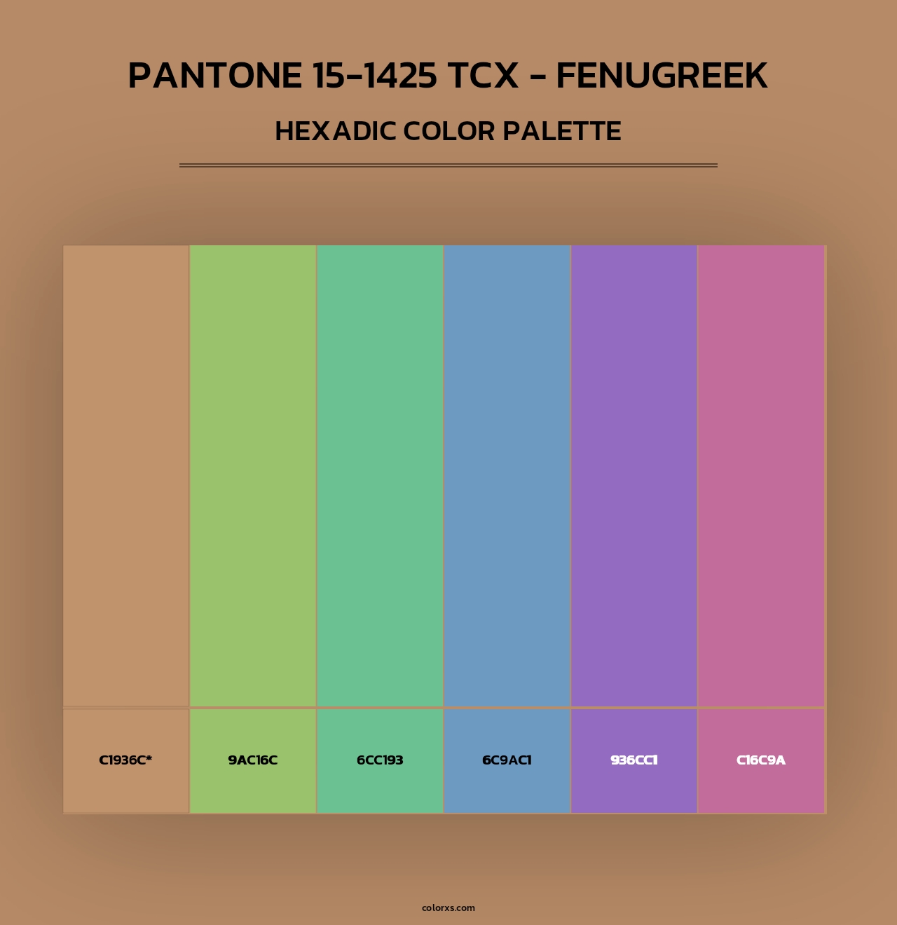 PANTONE 15-1425 TCX - Fenugreek - Hexadic Color Palette