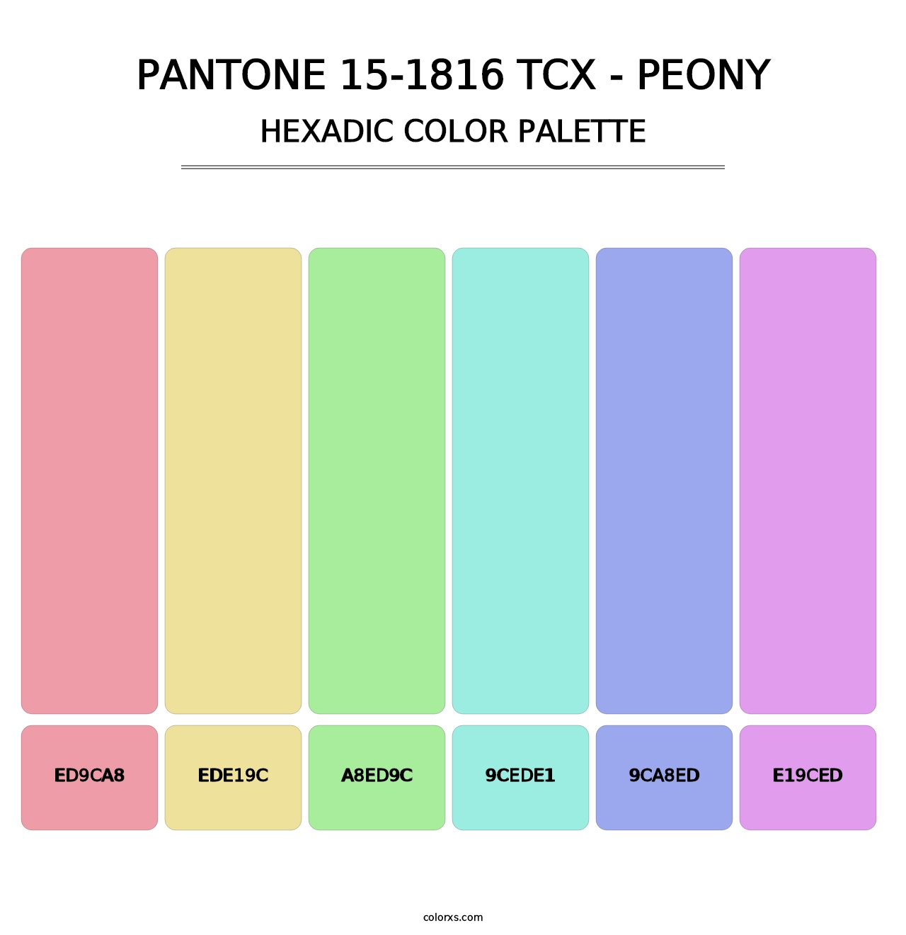 PANTONE 15-1816 TCX - Peony - Hexadic Color Palette