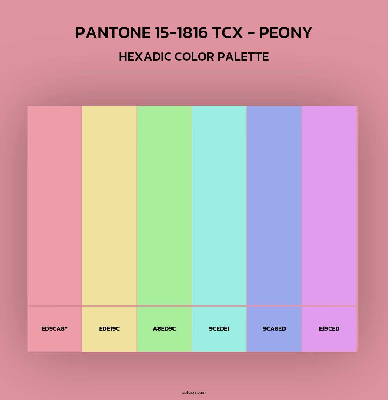 PANTONE 15-1816 TCX - Peony - Hexadic Color Palette