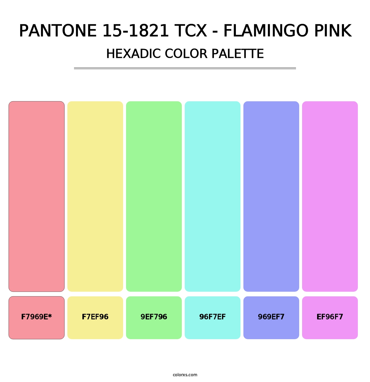 PANTONE 15-1821 TCX - Flamingo Pink - Hexadic Color Palette
